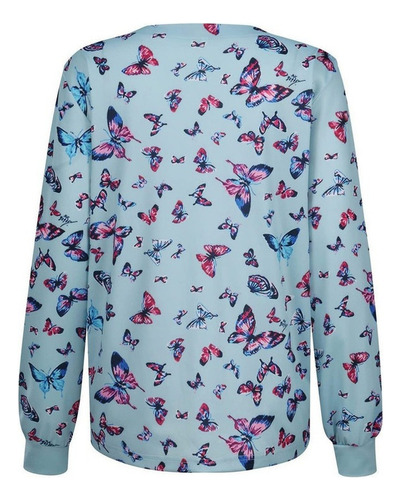 Chaqueta De Enfermera De Manga Larga Con Botones Para Mujer