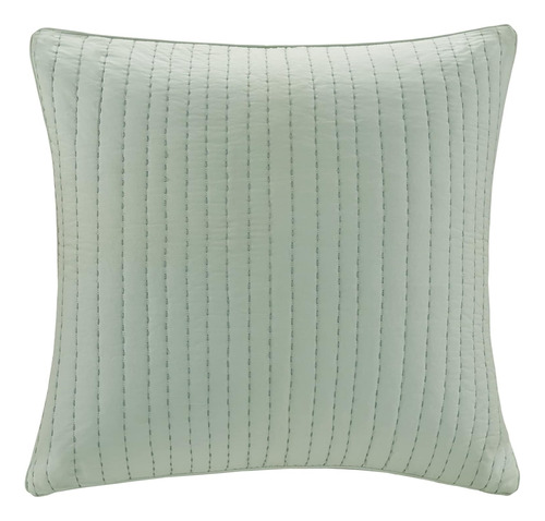 Camila Cotton Quilted Euro Sham-26x26 Pulgadas-seafoam-...