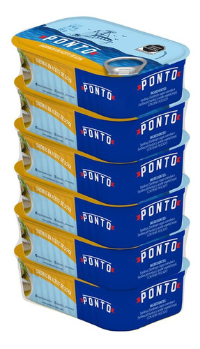 6 Latas Sardinas Ponto En Aceite De Soya 120g C/u