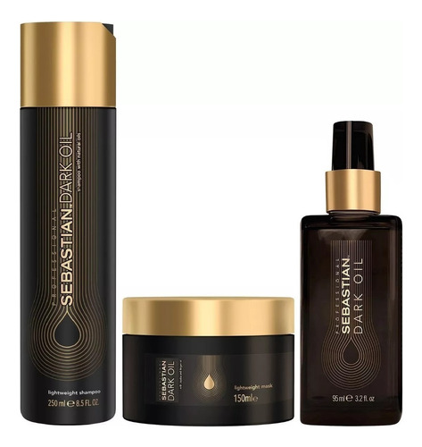 Shampoo 250ml+ Mascarilla +serum Sebastian Dark Oil  