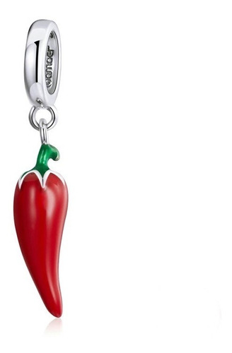 Dije Charm Para Pulsera Manilla Chile Picante En Plata 925