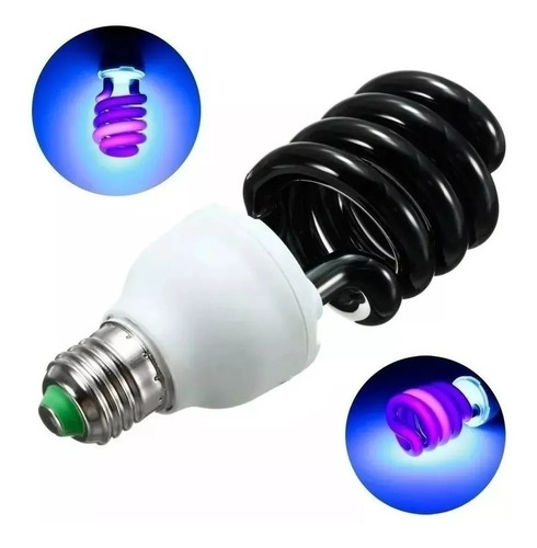 Imagen 1 de 5 de Ampolleta Ultravioleta Soquete Normal Luz Negra E27 Uv/f037