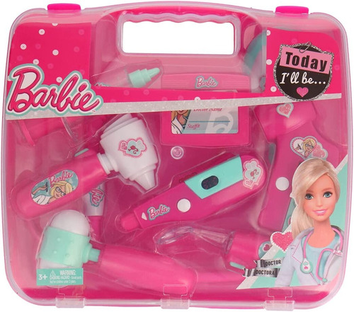 Barbie Maleta Doctora Con Termometro + 8 Accesorios Mattel