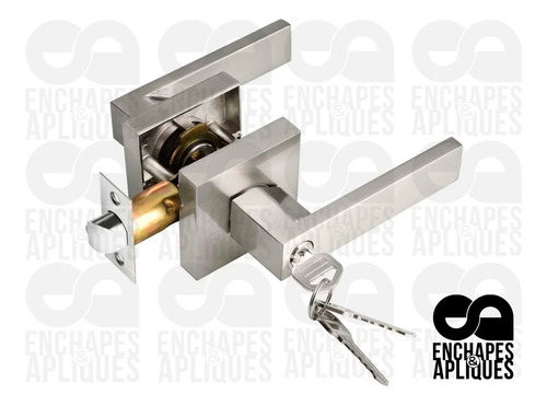 Imagen 5 de 7 de Cerradura Chapa Manija Cuadrada Cromo | Entrada Ppal
