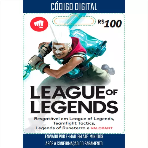 Gift Card League of Legends R$100 Reais - R$100,00