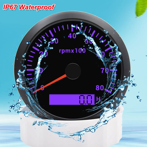 Tacómetro Impermeable De 85 Mm, Tacómetro De 3-3/8 Pu...