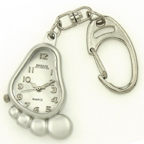 Jas Unisex Novedad Belt Belt Fob Keychain Reloj Pie Plata To