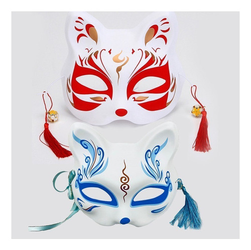 2 Máscara De Halloween Fox Color Blanco