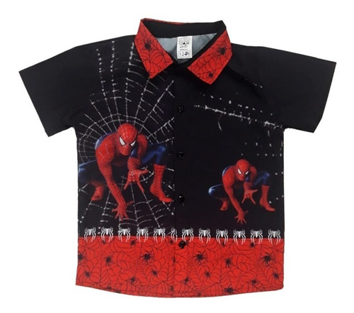 Camisa Homem Aranha Preto Infantil