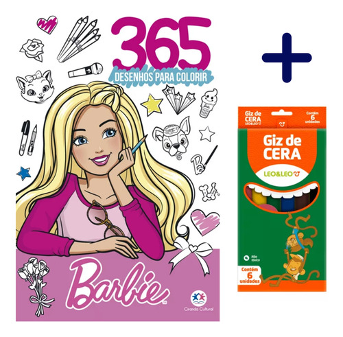 Barbie - 365 Desenhos Para Colorir + Caixa De Giz De Cera