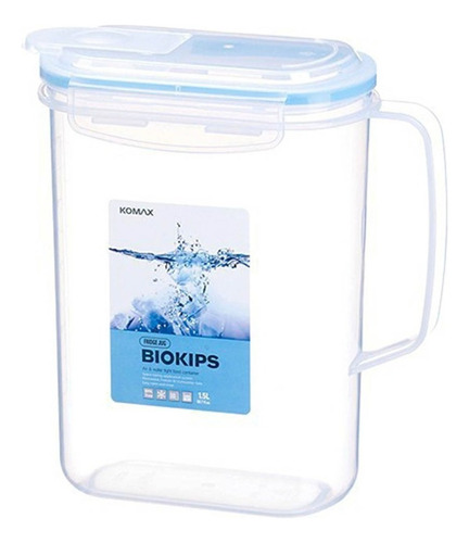 Jarra De Agua Con Tapa Plástico 1.5 L Komax Color Transparente