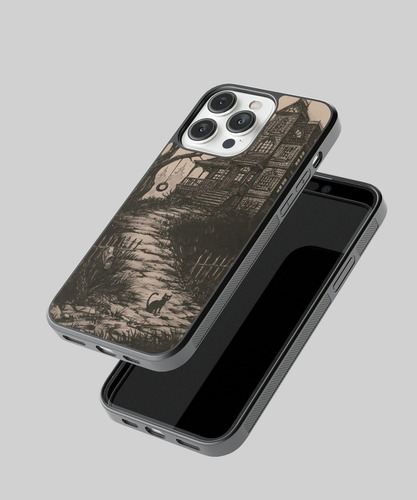Case Funda Para iPhone Casa Embrujada Gato Negro Terror
