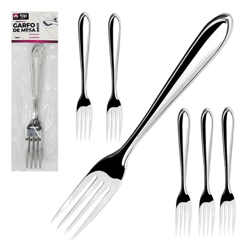Kit 12 Garfos De Mesa Inox