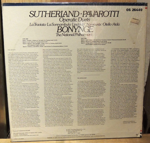 Sutherland Pavarotti Operatic Duets - National Philharmonic (Usado)