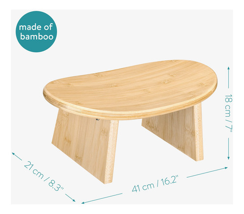 Navaris Bamboo Meditation Stool Bench For Meditating Yoga