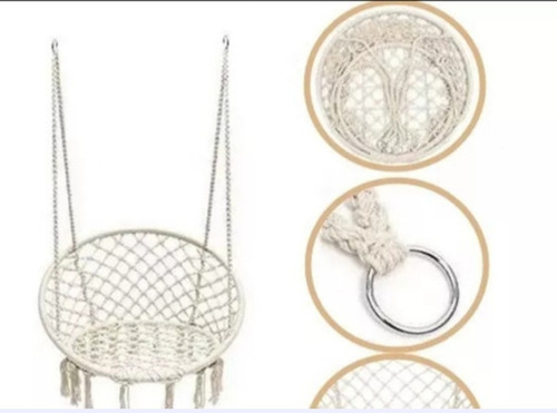 Hamaca Colgante Macramé Redonda Para 1 Persona