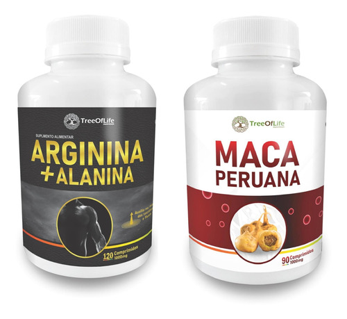 L-arginina + Alanina 120 Comprimidos 1000mg + Maca 90