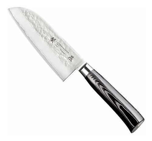 Tamahagane San Tsubame Micarta Cuchillo Santoku Martillado 5