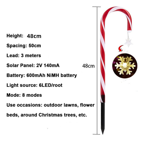 Luz Solar De Ratán Con Forma De Copo De Nieve Para Navidad