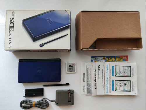 Nintendo Ds Lite Blue Black + Stylus + R4 + Cargador + Caja