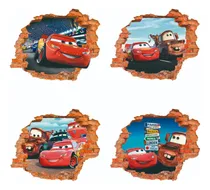 Comprar Vinilos Decorativos Infantiles Pared Rota 3d Cars Disney Mat