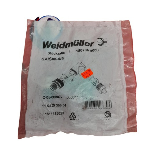 Weidmuller 1807360000 Saisw-4/9 Conector De 90 Grados
