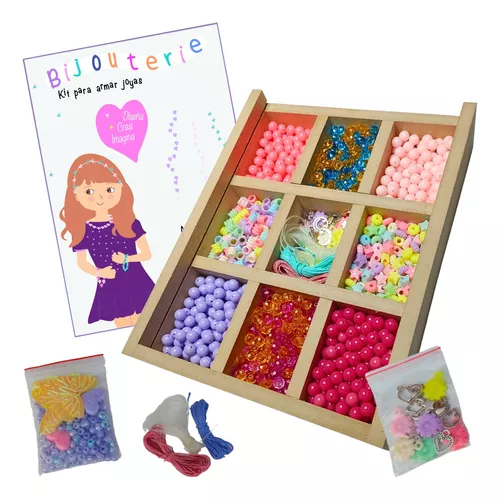 Kit Set Infantil Para Armar Pulseras Y Collares Bijouterie