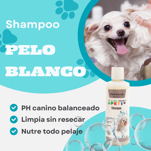 Shampoo Para Perro Pelo Blanco 250 Ml Natural Protects Pets