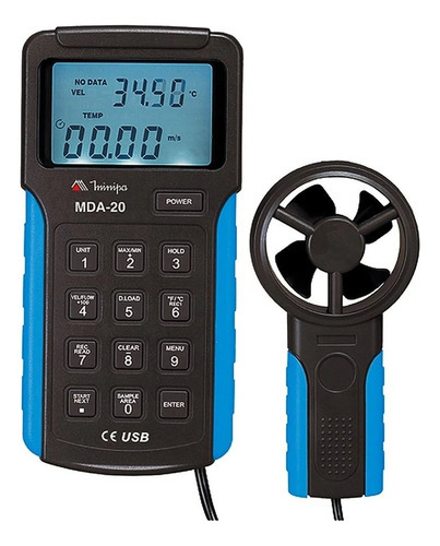 Anemômetro Digital Datalogger Interface Usb Mda 20 Minipa