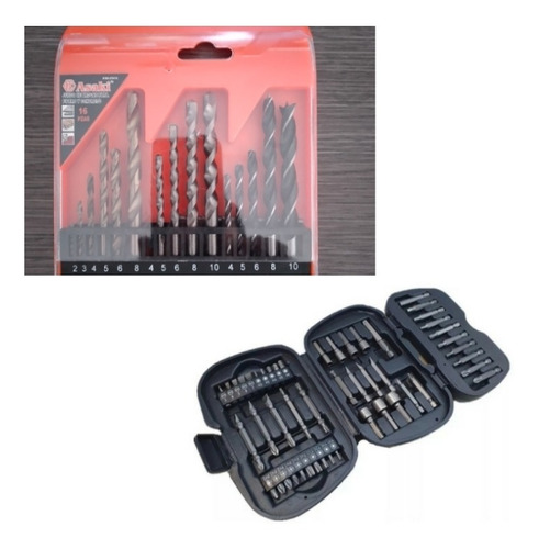 Brocas Fierro Madera Concreto 16 Pz+punta Desarmador 49 Pz