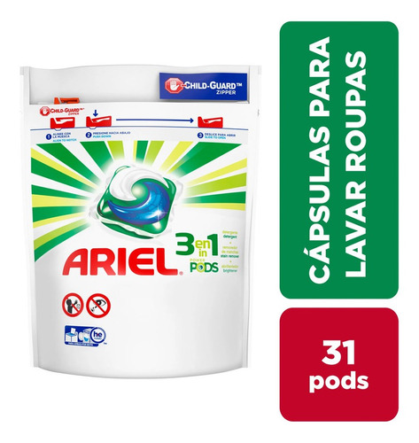 Jabon Para La Ropa En Capsulas 3 En 1 Ariel Pods X 31 Un