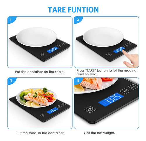 Báscula Digital De Cocina, 15kg/33lb Usb Balanza Alimentos