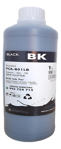 Tinta Negra Pigmentada Plotter Canon Compatible Tm200 Tx300