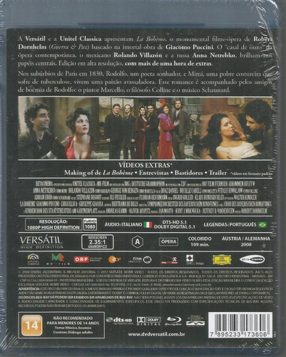 Blu-ray La Boheme De Puccini Versatil - Bonellihq M20