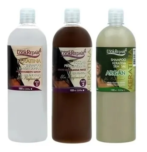 Keratina Alisado Look Repair (2 P) + Shampoo Argan 1000 Ml