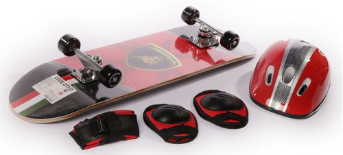 Skate Lamborghini Con Set De Protección Y Bolso D7312