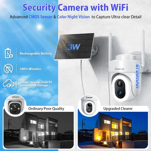 Cámara De Seguridad Wifi Mejorada De 5 Mp Exteriores, ...
