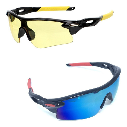 Esportivo Cycling Pro Óculos Byke Speed 2 unidades azul e amarelo