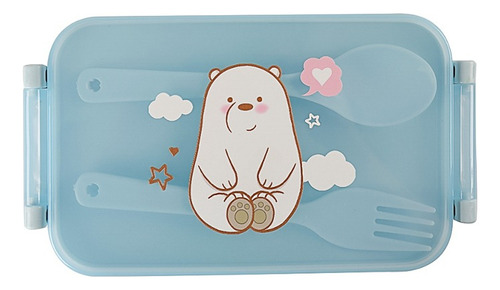 Miniso Contenedor De Alimentos We Bare Bears Polar Plástico Color Azul