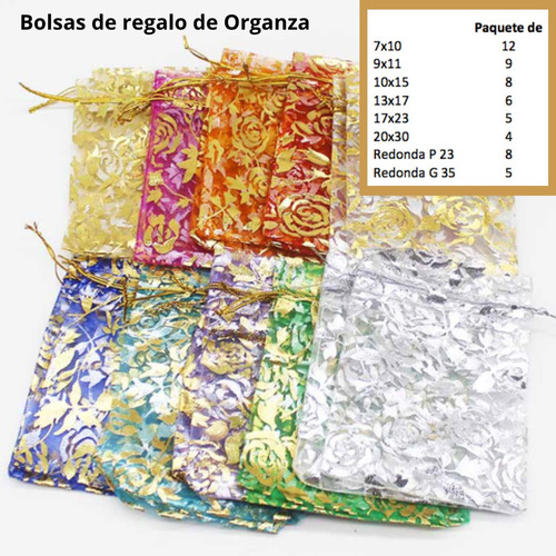 Bolsa De Organza - Regalo Bisutería Estampada Fiesta Glob