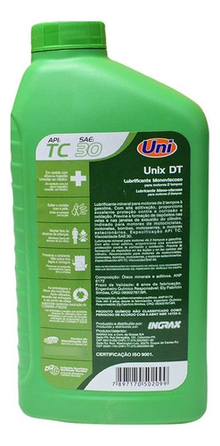 Óleo Para Motor 2 Tempo 500 Ml Unix Dt Ingrax + Graxa