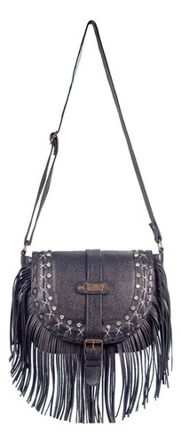 Bolso Tipo Crossbody De Piel Con Flecos Para Dama Bolsa Moda Color Negro Diseño de la tela Bárbara Flecos