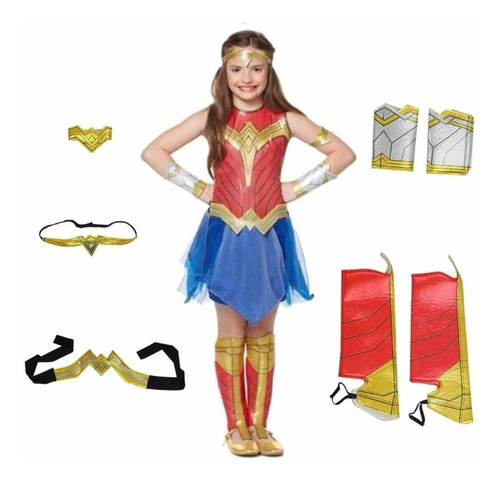 Disfraz Mujer Maravilla Super Heroe Niña