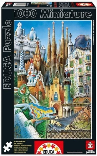 Imagen 2 de 3 de 11874 Gaudi Collage Rompecabezas Mini 1000 Piezas Educa