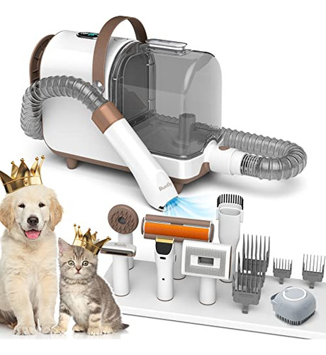 Pet Clipper Grooming Kit & Vacuum Suction 99% Pet Hair,...