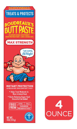 Boudreaux's Butt Paste Maximum Strength Diaper Rash 113 Gr