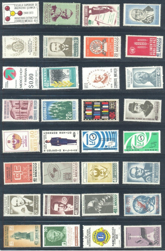 Lote 32 Estampillas México Conmemorativas Años 60 Mnh