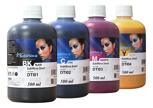 4 X 500ml Tinta Sublimatica Inktec Dti Pra Sistema De Bulk Tinta Kit 4 Cores - Frascos De 500ml