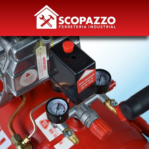 Imagen 6 de 9 de Compresor De Aire Portátil 50 L 2.5 Hp + Kit 5 Piezas Omaha