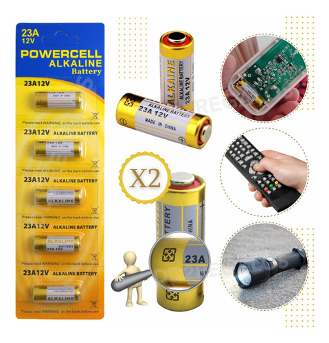 Pila 23a 12v Alkalina Battery X2 Unidades Timbres Control